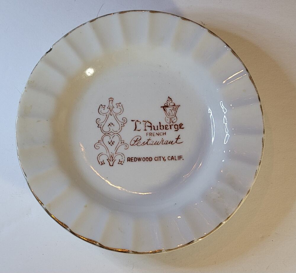 L'Auberge French Restaurant Redwood City California CA Souvenir Side Plate